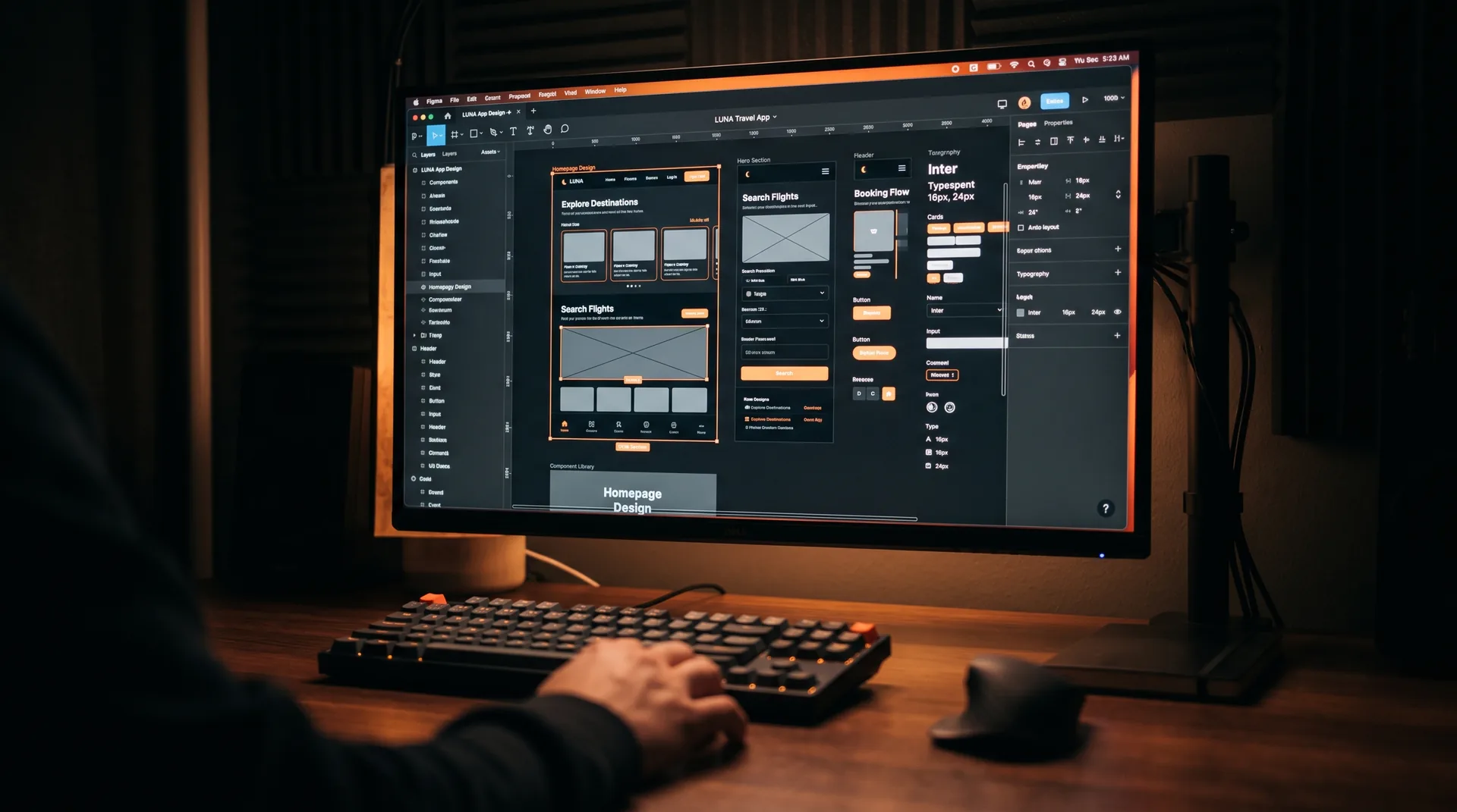 Projektowanie interfejsu strony internetowej w Figmie na monitorze - Projektowanie Stron JVISION